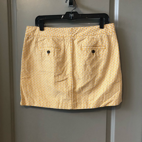 NWOT JCrew yellow print mini skirt - Picture 4 of 5